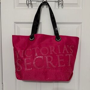 Victoria's Secret Fuchsia and Black Tote
